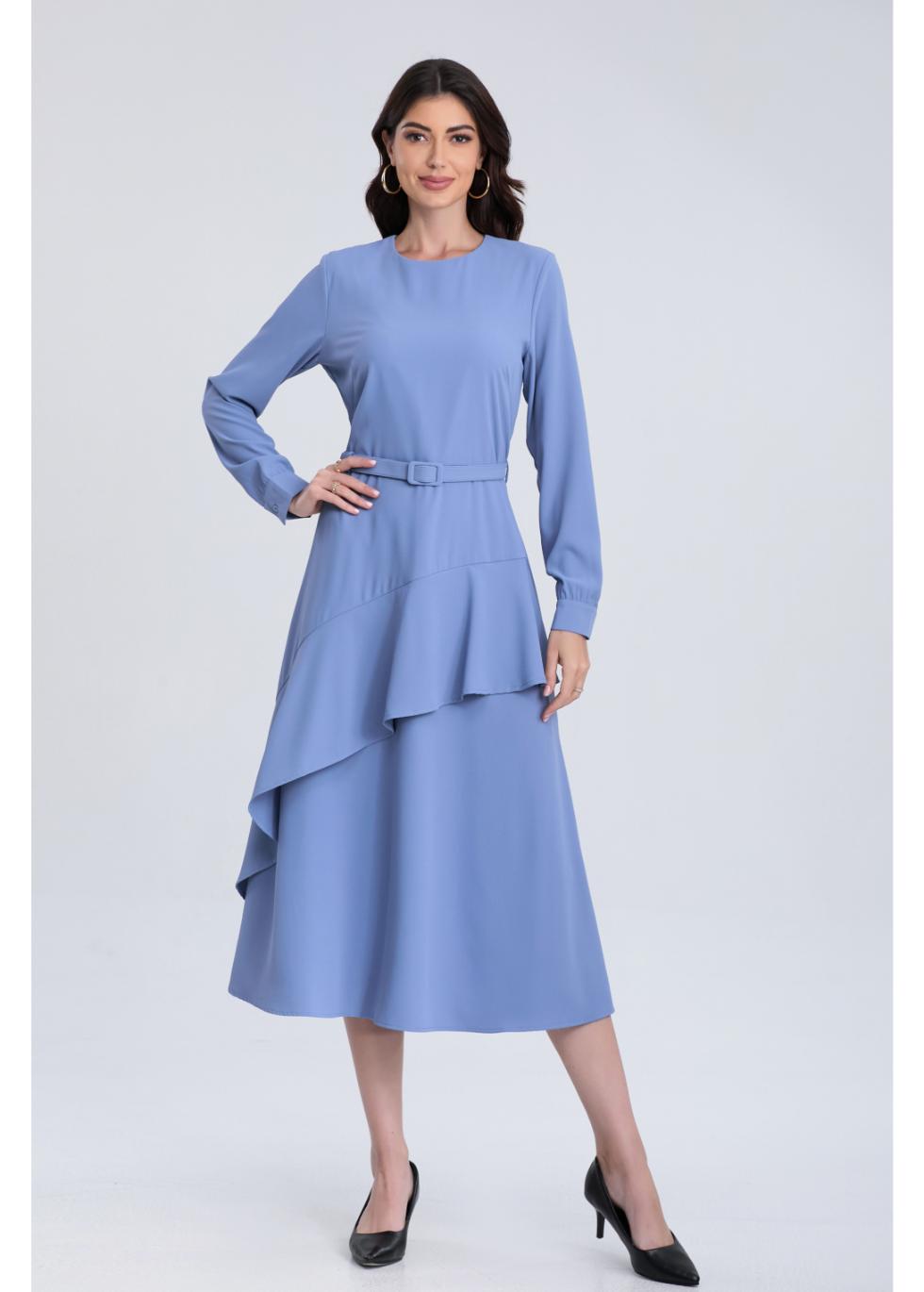 Blue Wave Midi Dress