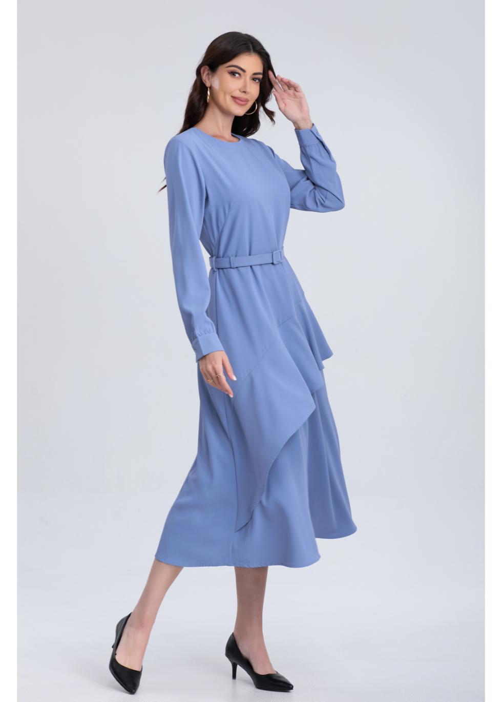 Blue Wave Midi Dress