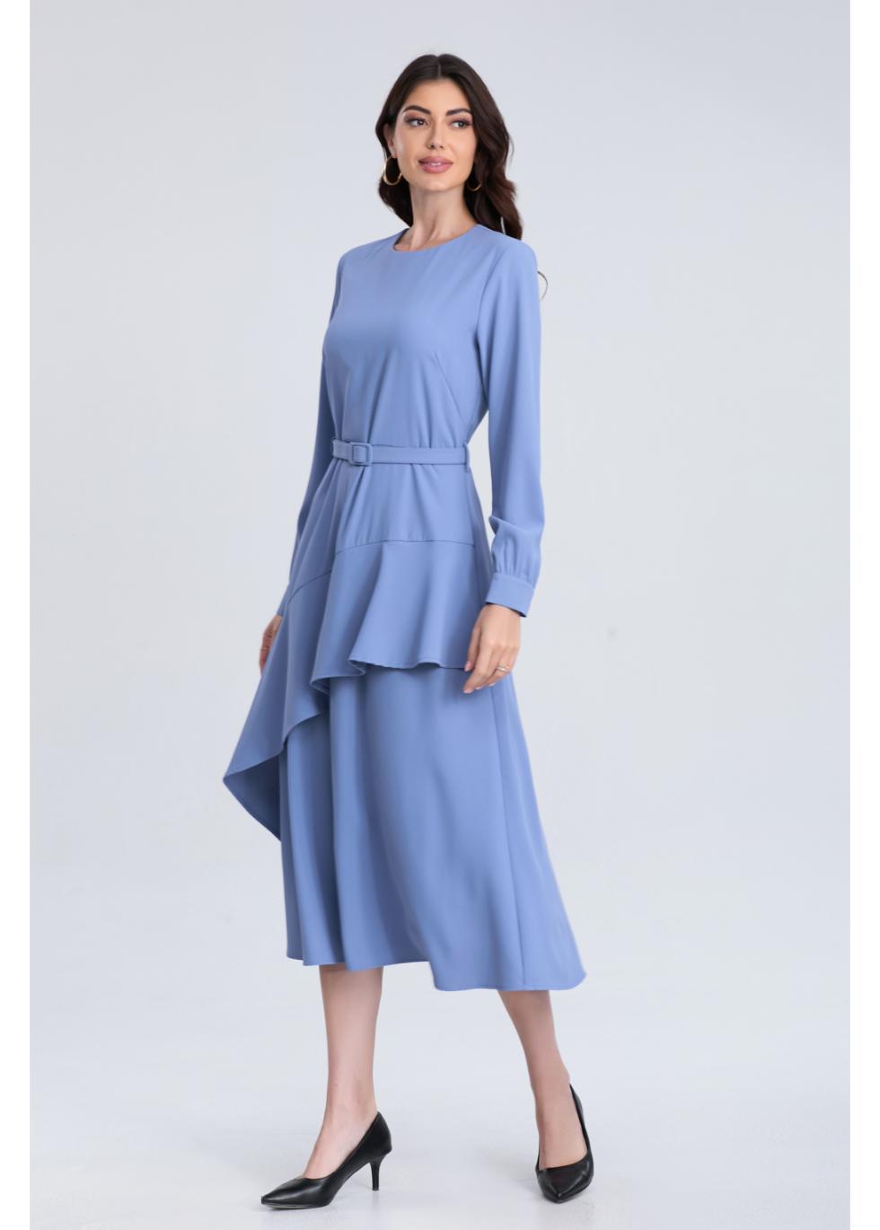 Blue Wave Midi Dress